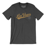 Las Vegas Vintage Script Men/Unisex T-Shirt-Dark Grey Heather-Allegiant Goods Co. Vintage Sports Apparel