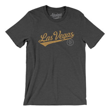 Las Vegas Vintage Script Men/Unisex T-Shirt-Dark Grey Heather-Allegiant Goods Co. Vintage Sports Apparel