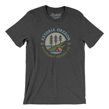 Astoria Oregon Retro Badge Men/Unisex T-Shirt-Dark Grey Heather-Allegiant Goods Co. Vintage Sports Apparel