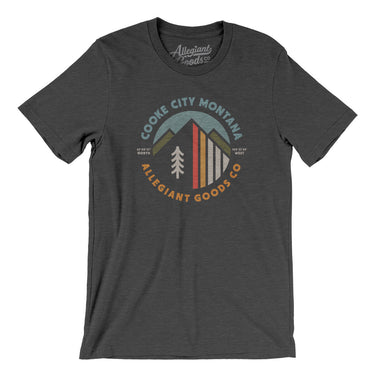 Cooke City Montana Retro Badge Men/Unisex T-Shirt-Dark Grey Heather-Allegiant Goods Co. Vintage Sports Apparel