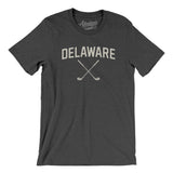 Delaware Golf Men/Unisex T-Shirt-Dark Grey Heather-Allegiant Goods Co. Vintage Sports Apparel