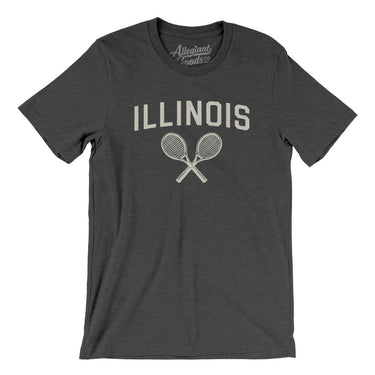 Illinois Tennis Men/Unisex T-Shirt-Dark Grey Heather-Allegiant Goods Co. Vintage Sports Apparel