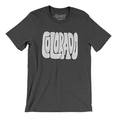 Colorado State Shape Text Men/Unisex T-Shirt-Dark Grey Heather-Allegiant Goods Co. Vintage Sports Apparel