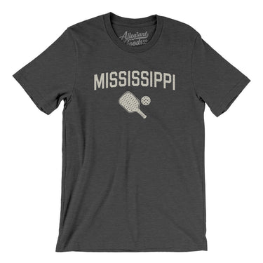 Mississippi Pickleball Men/Unisex T-Shirt-Dark Grey Heather-Allegiant Goods Co. Vintage Sports Apparel