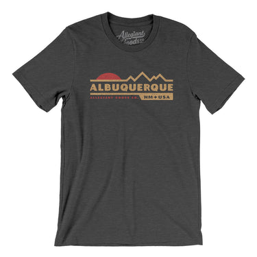 Albuquerque Mountain Sunset Men/Unisex T-Shirt-Dark Grey Heather-Allegiant Goods Co. Vintage Sports Apparel