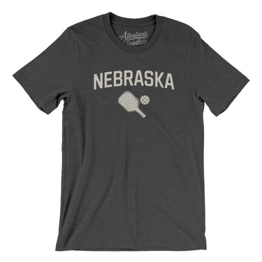 Nebraska Pickleball Men/Unisex T-Shirt-Dark Grey Heather-Allegiant Goods Co. Vintage Sports Apparel