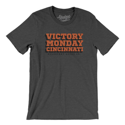 Victory Monday Cincinnati Men/Unisex T-Shirt-Dark Grey Heather-Allegiant Goods Co. Vintage Sports Apparel