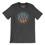 Lake Placid New York Retro Badge Men/Unisex T-Shirt-Dark Grey Heather-Allegiant Goods Co. Vintage Sports Apparel
