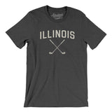 Illinois Golf Men/Unisex T-Shirt-Dark Grey Heather-Allegiant Goods Co. Vintage Sports Apparel