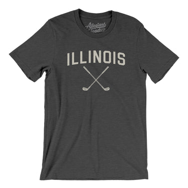 Illinois Golf Men/Unisex T-Shirt-Dark Grey Heather-Allegiant Goods Co. Vintage Sports Apparel