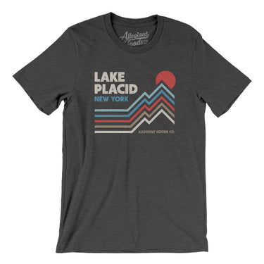 Lake Placid New York Men/Unisex T-Shirt-Dark Grey Heather-Allegiant Goods Co. Vintage Sports Apparel