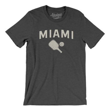 Miami Pickleball Men/Unisex T-Shirt-Dark Grey Heather-Allegiant Goods Co. Vintage Sports Apparel