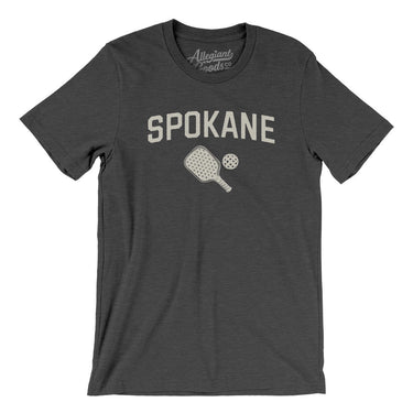 Spokane Pickleball Men/Unisex T-Shirt-Dark Grey Heather-Allegiant Goods Co. Vintage Sports Apparel