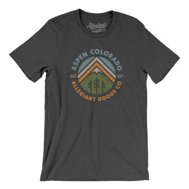 Aspen Colorado Retro Badge Men/Unisex T-Shirt-Dark Grey Heather-Allegiant Goods Co. Vintage Sports Apparel