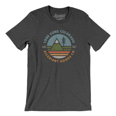 Lone Cone Colorado Retro Badge Men/Unisex T-Shirt-Dark Grey Heather-Allegiant Goods Co. Vintage Sports Apparel