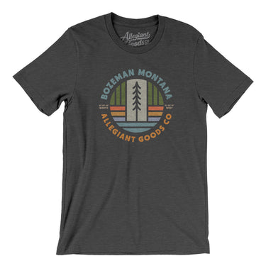 Bozeman Montana Retro Badge Men/Unisex T-Shirt-Dark Grey Heather-Allegiant Goods Co. Vintage Sports Apparel