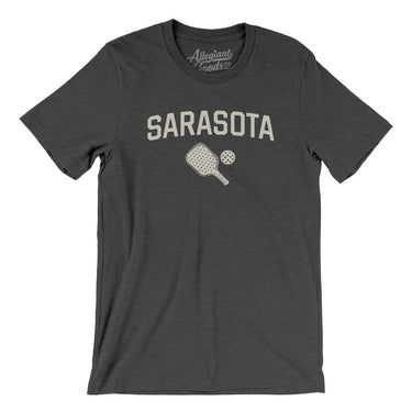 Sarasota Pickleball Men/Unisex T-Shirt-Dark Grey Heather-Allegiant Goods Co. Vintage Sports Apparel