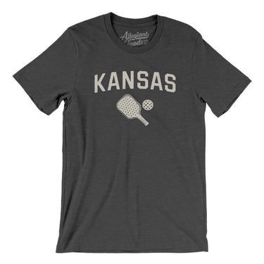 Kansas Pickleball Men/Unisex T-Shirt-Dark Grey Heather-Allegiant Goods Co. Vintage Sports Apparel