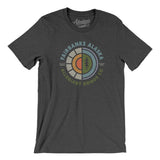 Fairbanks Alaska Retro Badge Men/Unisex T-Shirt-Dark Grey Heather-Allegiant Goods Co. Vintage Sports Apparel