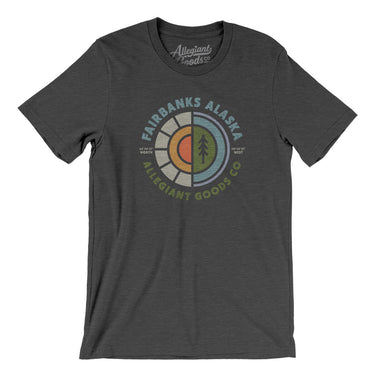 Fairbanks Alaska Retro Badge Men/Unisex T-Shirt-Dark Grey Heather-Allegiant Goods Co. Vintage Sports Apparel