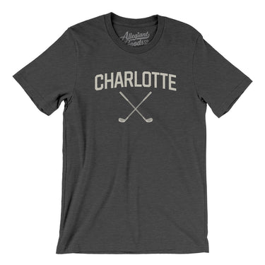 Charlotte Golf Men/Unisex T-Shirt-Dark Grey Heather-Allegiant Goods Co. Vintage Sports Apparel