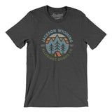 Jackson Wyoming Retro Badge Men/Unisex T-Shirt-Dark Grey Heather-Allegiant Goods Co. Vintage Sports Apparel