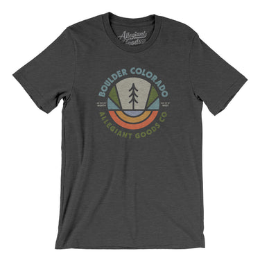 Boulder Colorado Retro Badge Men/Unisex T-Shirt-Dark Grey Heather-Allegiant Goods Co. Vintage Sports Apparel