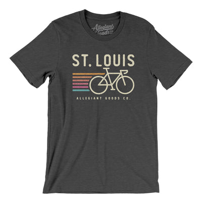 St. Louis Cycling Men/Unisex T-Shirt-Dark Grey Heather-Allegiant Goods Co. Vintage Sports Apparel