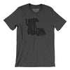 Louisiana State Shape Text Men/Unisex T-Shirt-Dark Grey Heather-Allegiant Goods Co. Vintage Sports Apparel