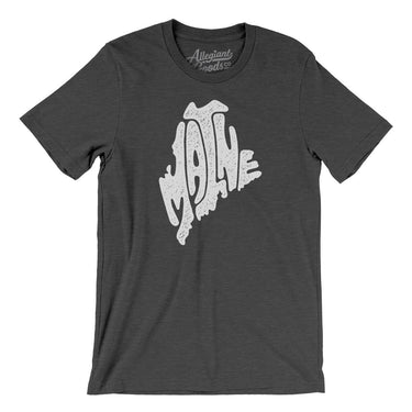 Maine State Shape Text Men/Unisex T-Shirt-Allegiant Goods Co. Vintage Sports Apparel