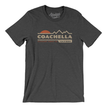 Coachella Mountain Sunset Men/Unisex T-Shirt-Dark Grey Heather-Allegiant Goods Co. Vintage Sports Apparel