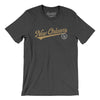 New Orleans Vintage Script Men/Unisex T-Shirt-Dark Grey Heather-Allegiant Goods Co. Vintage Sports Apparel