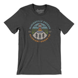 Mcminnville Oregon Retro Badge Men/Unisex T-Shirt-Dark Grey Heather-Allegiant Goods Co. Vintage Sports Apparel