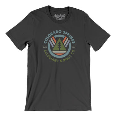Colorado Springs Retro Badge Men/Unisex T-Shirt-Dark Grey-Allegiant Goods Co. Vintage Sports Apparel
