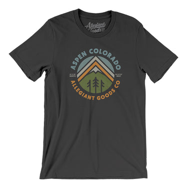 Aspen Colorado Retro Badge Men/Unisex T-Shirt-Dark Grey-Allegiant Goods Co. Vintage Sports Apparel