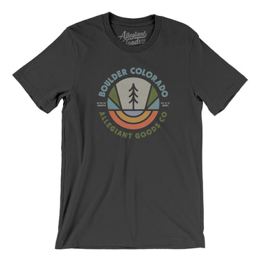 Boulder Colorado Retro Badge Men/Unisex T-Shirt-Dark Grey-Allegiant Goods Co. Vintage Sports Apparel
