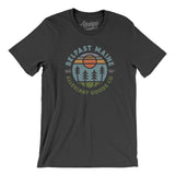 Belfast Maine Retro Badge Men/Unisex T-Shirt-Dark Grey-Allegiant Goods Co. Vintage Sports Apparel