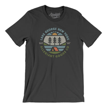 Lake George New York Retro Badge Men/Unisex T-Shirt-Dark Grey-Allegiant Goods Co. Vintage Sports Apparel