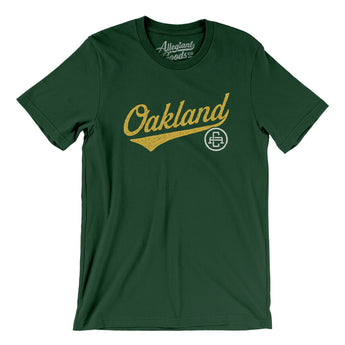 Oakland Vintage Script Men/Unisex T-Shirt-Allegiant Goods Co. Vintage Sports Apparel