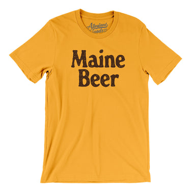 Maine Beer Men/Unisex T-Shirt-Gold-Allegiant Goods Co. Vintage Sports Apparel