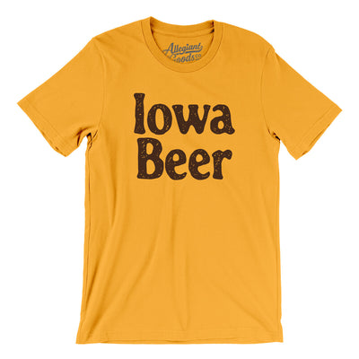 Iowa Beer Men/Unisex T-Shirt-Gold-Allegiant Goods Co. Vintage Sports Apparel
