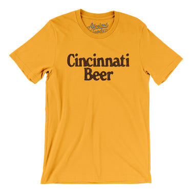 Cincinnati Beer Men/Unisex T-Shirt-Gold-Allegiant Goods Co. Vintage Sports Apparel