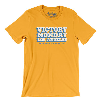 Victory Monday Los Angeles Men/Unisex T-Shirt-Gold-Allegiant Goods Co. Vintage Sports Apparel