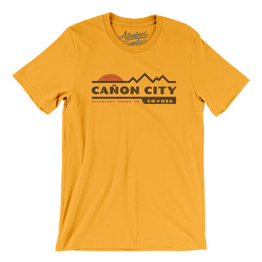 Cañon City Mountain Sunset Men/Unisex T-Shirt-Gold-Allegiant Goods Co. Vintage Sports Apparel