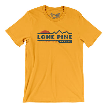 Lone Pine Mountain Sunset Men/Unisex T-Shirt-Gold-Allegiant Goods Co. Vintage Sports Apparel