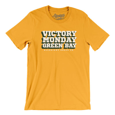 Victory Monday Green Bay Men/Unisex T-Shirt-Gold-Allegiant Goods Co. Vintage Sports Apparel