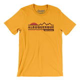 Albuquerque Mountain Sunset Men/Unisex T-Shirt-Gold-Allegiant Goods Co. Vintage Sports Apparel
