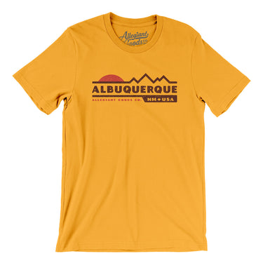 Albuquerque Mountain Sunset Men/Unisex T-Shirt-Gold-Allegiant Goods Co. Vintage Sports Apparel