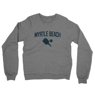 Myrtle Beach Pickleball Midweight French Terry Crewneck Sweatshirt-Graphite Heather-Allegiant Goods Co. Vintage Sports Apparel