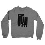Utah State Shape Text Midweight French Terry Crewneck Sweatshirt-Allegiant Goods Co. Vintage Sports Apparel
